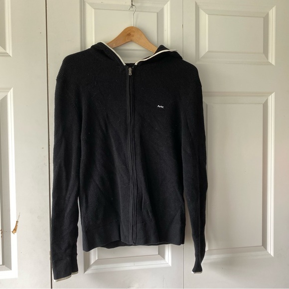 Black Zip-Up Hoodie Sweater - Picture 1 of 3